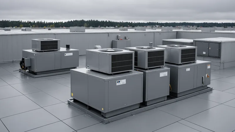 Commercial HVAC system in a modern office building